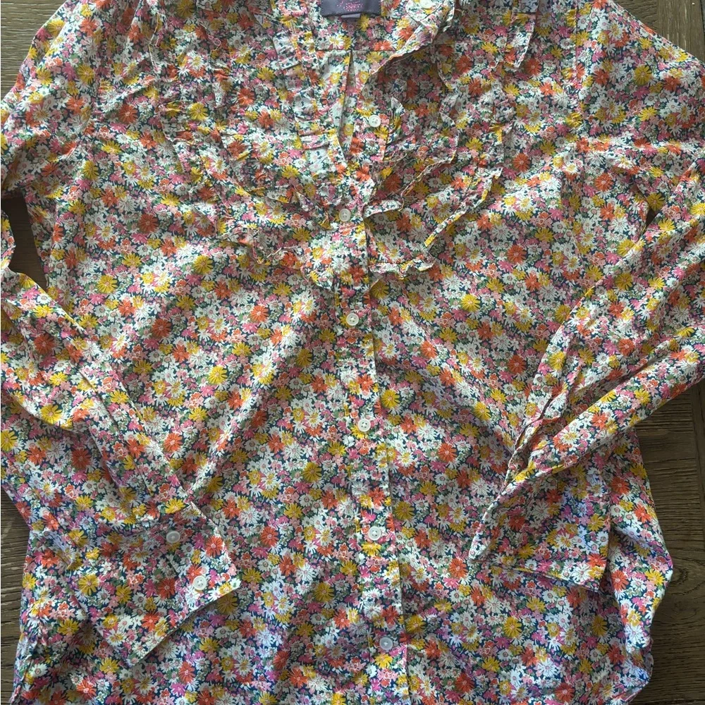 J.Crew Liberty Multicolor Floral Women's Blouse - Picture 3 of 6